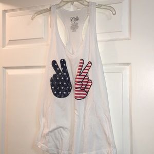 American flag peace sign tank